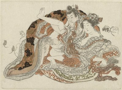 Coppia di amanti e ratti da Katsushika Hokusai (possibly)