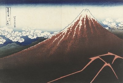 Un temporale sotto la vetta da Katsushika Hokusai