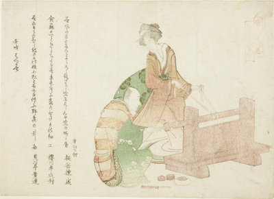 Un tornitore e il suo assistente, dalla serie "Trentasei poeti come artigiani (Shokunin sanjurokuban)" da Katsushika Hokusai