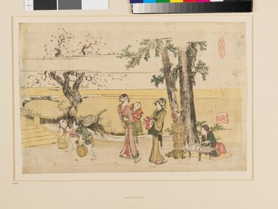 Una scena lungo la strada, Oji da Katsushika Hokusai