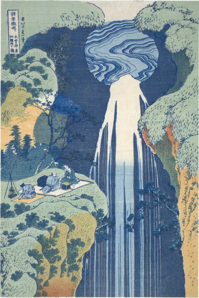 Cascata di Amida in lontananza sulla strada di Kiso, dalla serie Tour delle cascate in varie province da Katsushika Hokusai