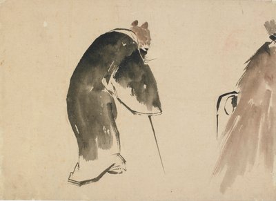 Un vecchio topo vestito con una veste nera da Katsushika Hokusai