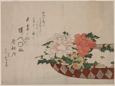 Cesto di peonie da Katsushika Hokusai