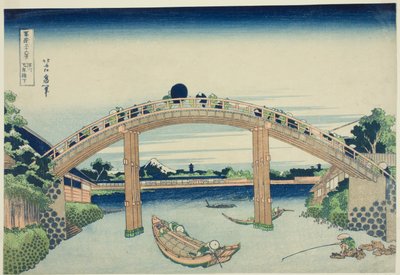 Sotto il ponte Mannen a Fukagawa, dalla serie "Trentasei vedute del Monte Fuji" da Katsushika Hokusai