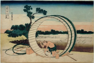 Monte Fuji, visto dalle risaie nella provincia di Owari da Katsushika Hokusai