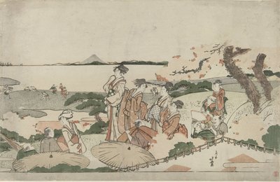 Ammirare i fiori di ciliegio a Gotenyama da Katsushika Hokusai