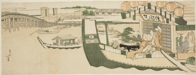 Feste in barca sul fiume Sumida da Katsushika Hokusai