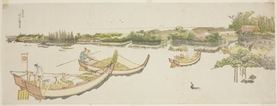 Barche che Trasportano Riso sul Fiume Sumida da Katsushika Hokusai