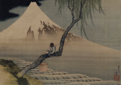 Ragazzo che osserva il Monte Fuji, 1839 da Katsushika Hokusai