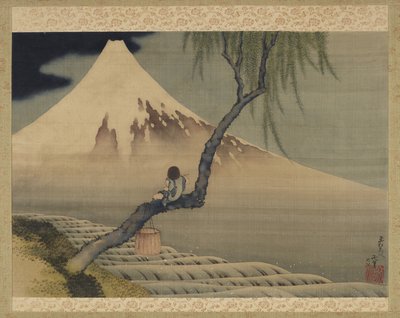 Ragazzo che osserva il Monte Fuji, 1839 da Katsushika Hokusai