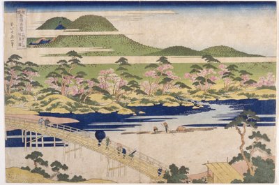 Ponte della Luna Riflessa, Arashiyama a Yamashiro da Katsushika Hokusai