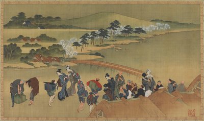 Visita ai fiori di ciliegio da Katsushika Hokusai