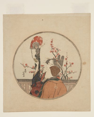 Cortigiana, ospite e scimmia domestica da Katsushika Hokusai