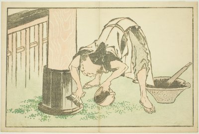Artigiano che lavora al tempio, da Il libro illustrato dei dipinti realistici di Hokusai da Katsushika Hokusai