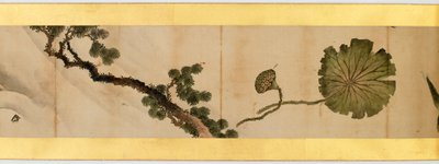 (dettaglio) di un Rotolo con Immagini Varie, Periodo Edo, 1839 da Katsushika Hokusai