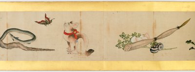 (dettaglio) di un Rotolo con Immagini Varie, Periodo Edo, 1839 da Katsushika Hokusai