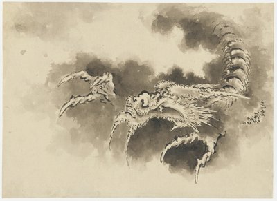 Drago che emerge dalle nuvole, periodo Edo da Katsushika Hokusai
