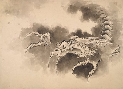 Drago che emerge dalle nuvole, periodo Edo da Katsushika Hokusai