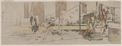Tintori al lavoro, c. 1800 da Katsushika Hokusai