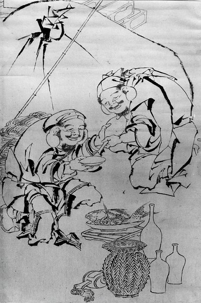 Ebisu e Daikoku celebrano il festival del nuovo anno da Katsushika Hokusai