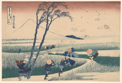 Ejiri nella provincia di Suruga (Sunshu Ejiri), dalla serie "Trentasei vedute del Monte Fuji (Fugaku sanjurokkei)" da Katsushika Hokusai
