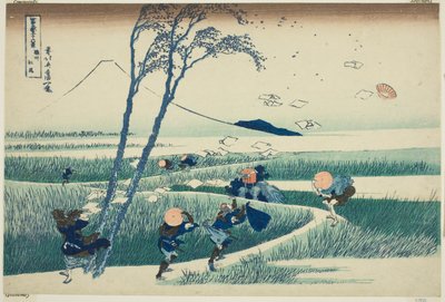 Ejiri nella provincia di Suruga (Sunshu Ejiri), dalla serie "Trentasei vedute del Monte Fuji (Fugaku sanjurokkei)" da Katsushika Hokusai