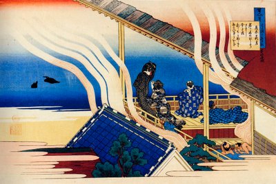 Dalla serie Cento poesie di cento poeti: Fujiwara no Yoshitaka, c1830 da Katsushika Hokusai