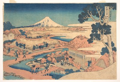 Il Monte Fuji visto dai campi di tè di Katakura nella provincia di Suruga (Sunshū Katakura chaen no Fuji), dalla serie “Trentasei vedute del Monte Fuji” (Fugaku sanjūrokkei) da Katsushika Hokusai