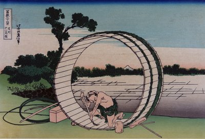 Fujimigahara nella provincia di Owari, dalla serie Trentasei vedute del Monte Fuji, pub. c. 1830-32 da Katsushika Hokusai