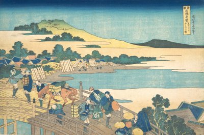 Ponte Fukui nella provincia di Echizen, dalla serie Remarkable Views da Katsushika Hokusai