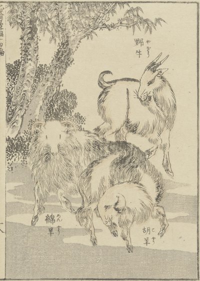 Capre, c. 1840 da Katsushika Hokusai