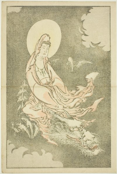Dea che cavalca un drago, da Il libro illustrato di pitture realistiche di Hokusai da Katsushika Hokusai