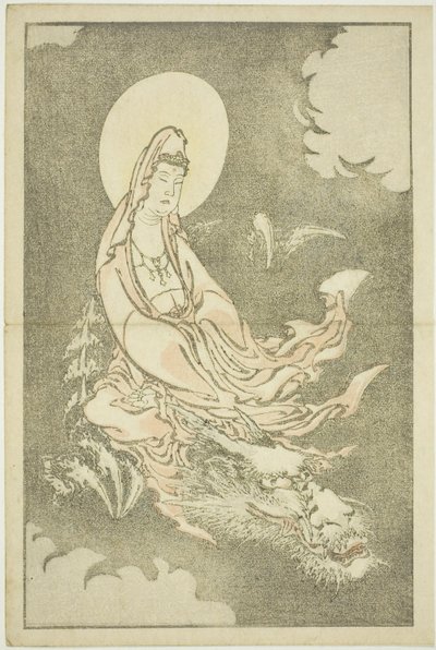 Dea che cavalca un drago, da Il libro delle pitture realistiche di Hokusai, c.1814 da Katsushika Hokusai