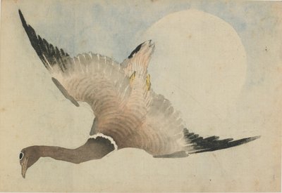 Oca che vola davanti alla luna da Katsushika Hokusai