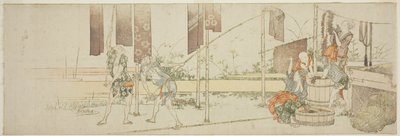 Appeso a tingere stoffe da Katsushika Hokusai