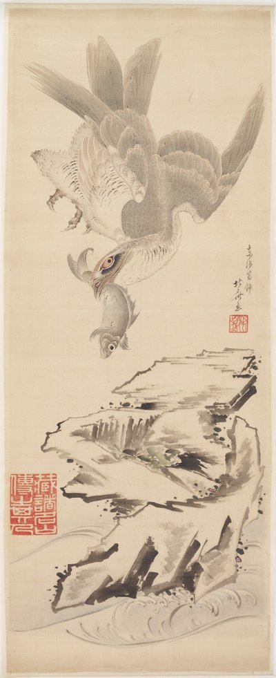 Falco e pesce da Katsushika Hokusai