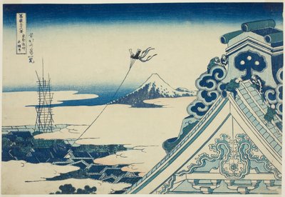 Tempio Honganji ad Asakusa a Edo (Toto Asakusa Honganji), dalla serie "Trentasei vedute del Monte Fuji (Fugaku sanjurokkei)" da Katsushika Hokusai
