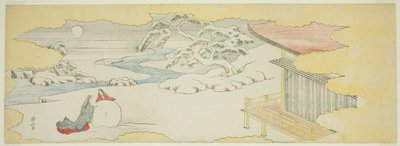 Illustrazione di La campanula (Asagao), capitolo 20 del Racconto di Genji (Genji monogatari) da Katsushika Hokusai