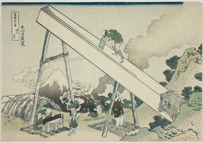 Nelle montagne di Totomi (Totomi sanchu), dalla serie "Trentasei vedute del Monte Fuji (Fugaku sanjurokkei)" da Katsushika Hokusai