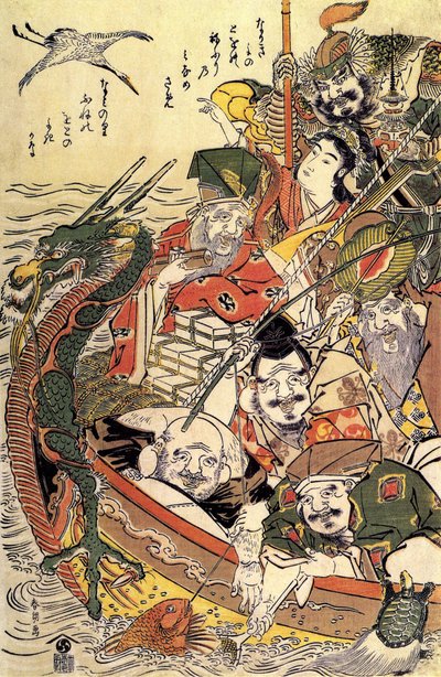 Mitologia giapponese: "Sette Divinità della Felicità" da Katsushika Hokusai