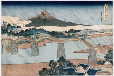 Ponte Kintai, provincia di Suo, dalla serie Vedute meravigliose di famosi ponti in tutte le province da Katsushika Hokusai