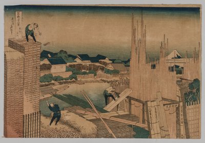 Deposito di legname da Katsushika Hokusai