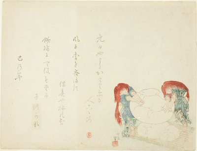 Preparare il mochi da Katsushika Hokusai