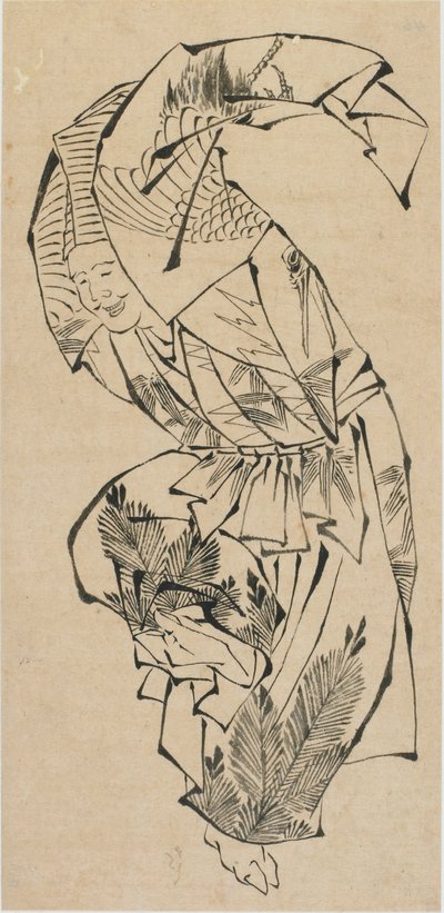 Ballerino maschio, Manzai, fine XVIII-inizio XIX secolo da Katsushika Hokusai