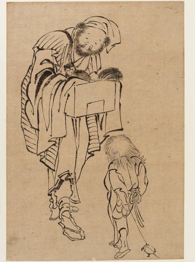 Uomo e ragazzo, Periodo Edo da Katsushika Hokusai