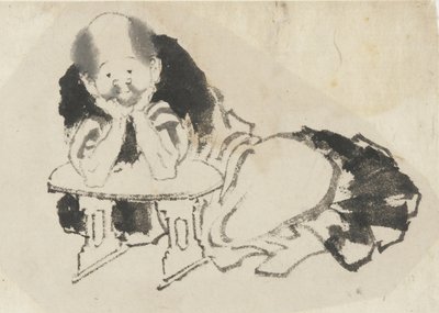 Uomo seduto con un bracciolo, periodo Edo da Katsushika Hokusai
