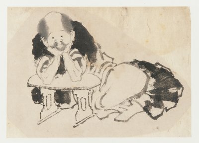Uomo seduto con un bracciolo, periodo Edo, XIX secolo da Katsushika Hokusai