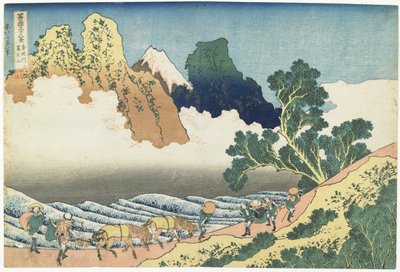 Fiume Minobu e Monte Fuji visti da dietro, 1831-1834 da Katsushika Hokusai
