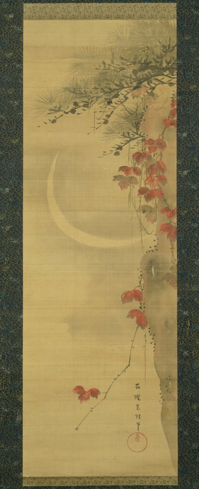 Luna, pino e acero da Katsushika Hokusai