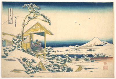 Il mattino dopo la nevicata a Koishikawa, a Edo (Koishikawa yuki no ashita), dalla serie “Le trentasei vedute del Monte Fuji” (Fugaku sanjūrokkei) da Katsushika Hokusai